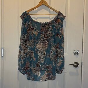 Torrid Blue Floral Off-Shoulder Blouse